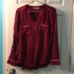 NEW!!! Burgundy long sleeve blouse